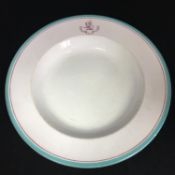 19th century heraldic plate and bowl "vertute et opera" motto of Duke of Fife