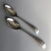 Pair of George III Spoons by Peter, Ann & William Bateman - hallmarked London 1802