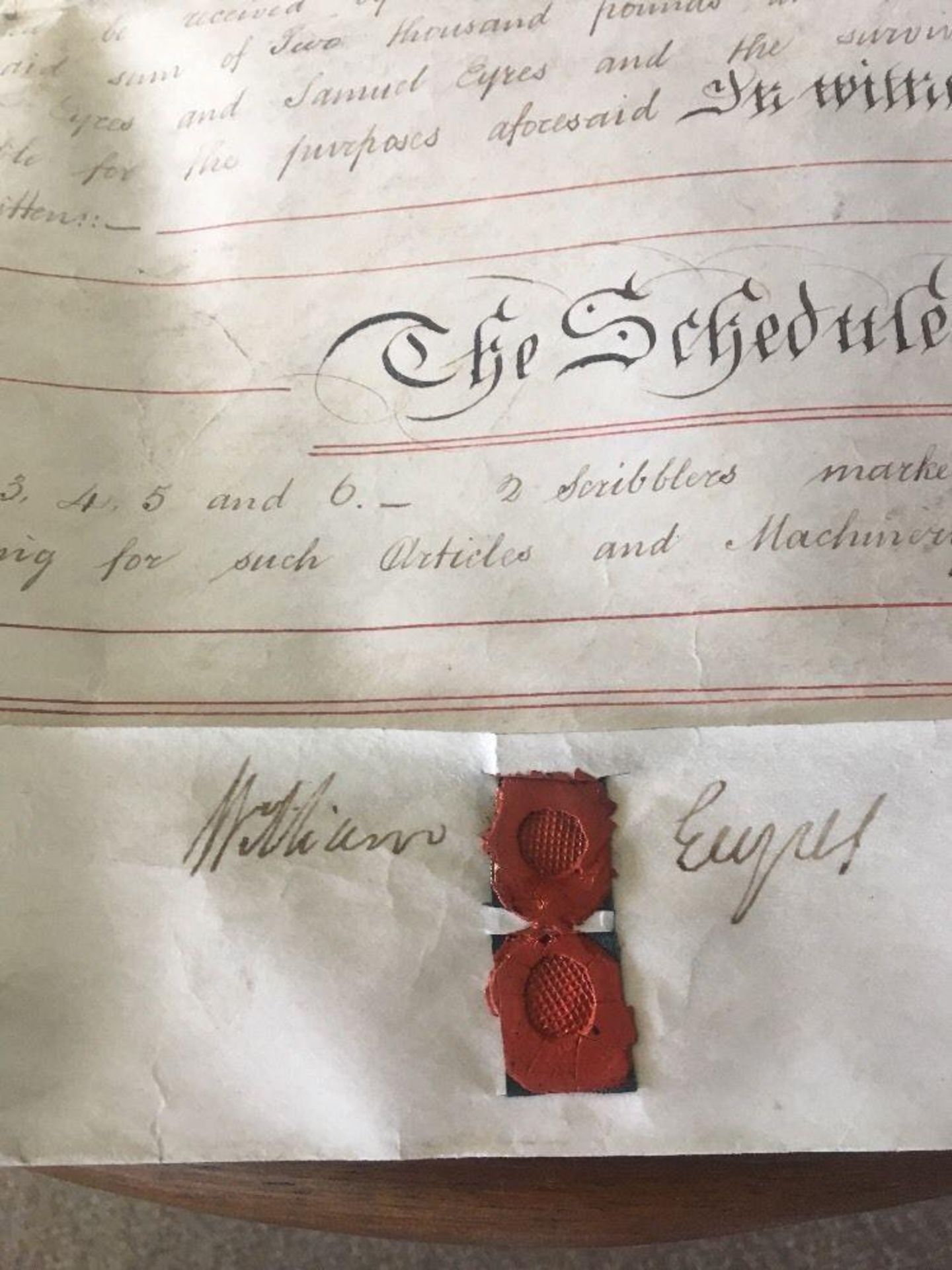 Vellum indenture 1836 Mortgage of ANTWERP MILLS Leeds between Moss & Eyres - Image 2 of 3