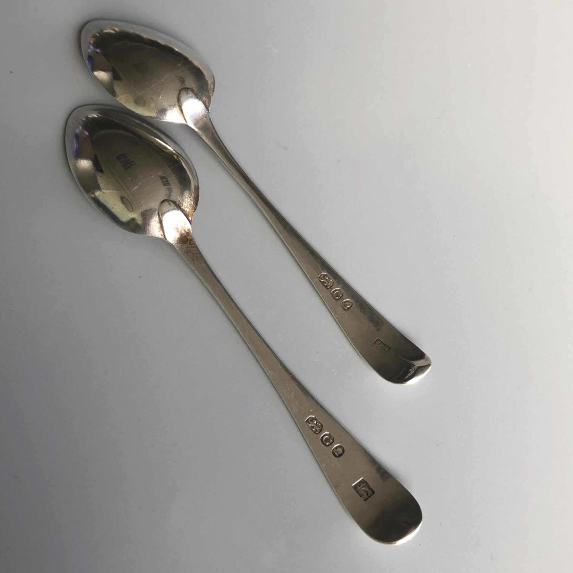 Pair of George III Spoons by Peter, Ann & William Bateman - hallmarked London 1802 - Image 2 of 3