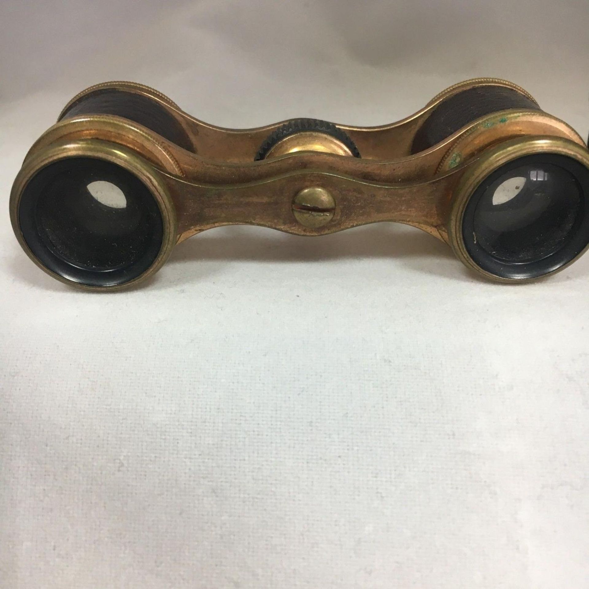 Vintage Brass and Leather Cased Opera / Horse Racing Glasses - Image 2 of 4