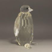 Large Crystal Penguin - Black Eyes - 14cm high - Excellent condition