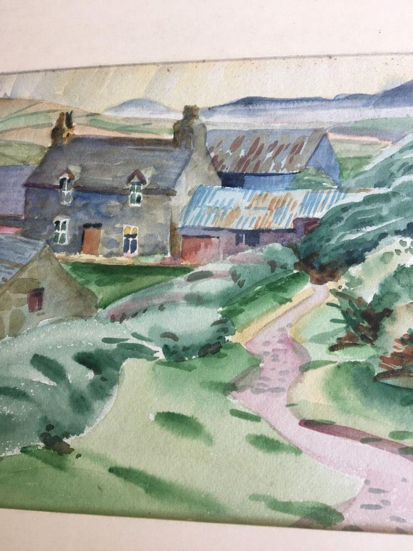 Original watercolour painting of Farm Berwyn Mountains, North Wales E A Higson ARCA - Image 3 of 3