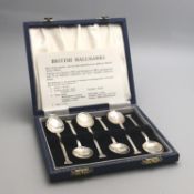 Cased set of six silver spoons