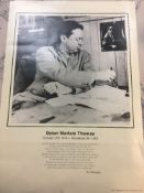 Vintage poster Dylan Thomas and Mabinogion Poem 1953 Wales Welsh