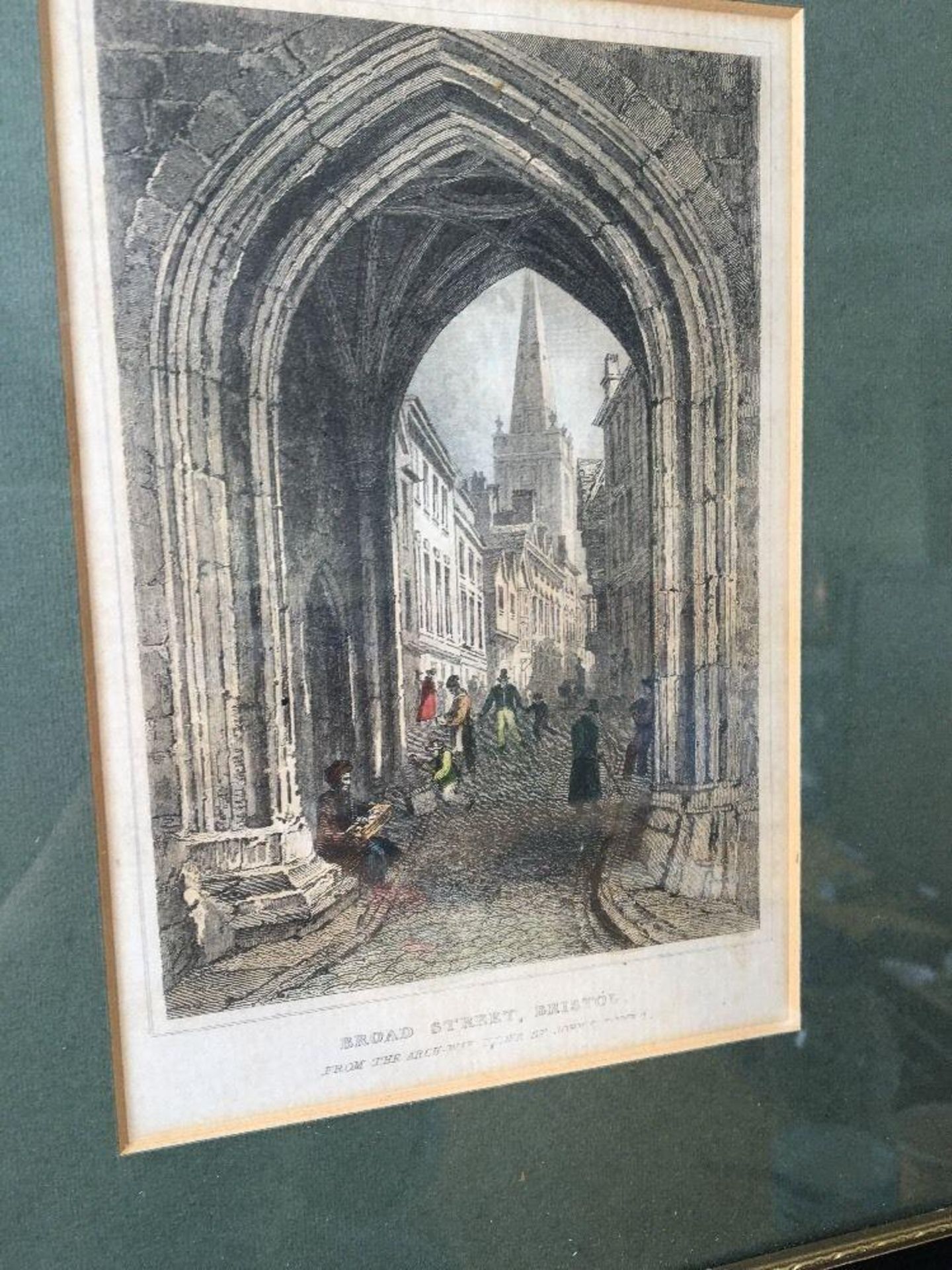 Pair of antique hand coloured engravings, gallery framed & glazed BRISTOL SCENES - Image 3 of 3