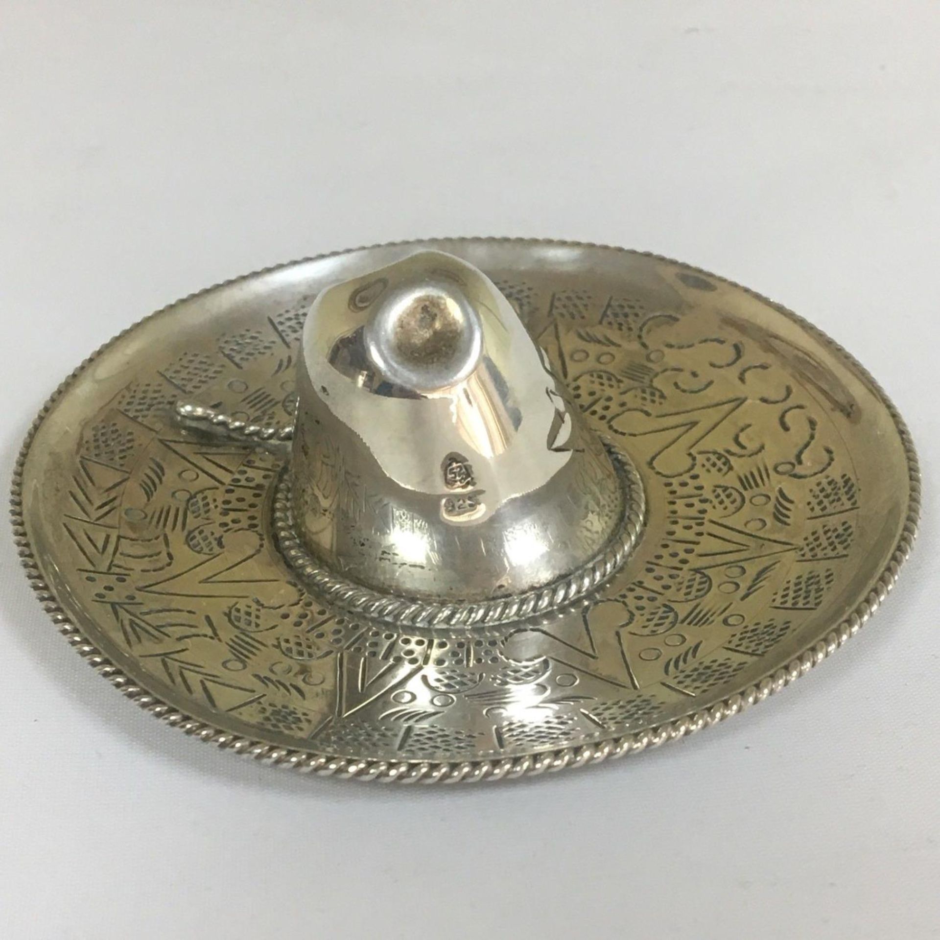 Mexican sterling silver - 925 - Mexico Sombrero Hat Trinket Dish. - Image 3 of 4