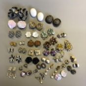 A Quantity of over 30 pairs of vintage/retro clip on earrings