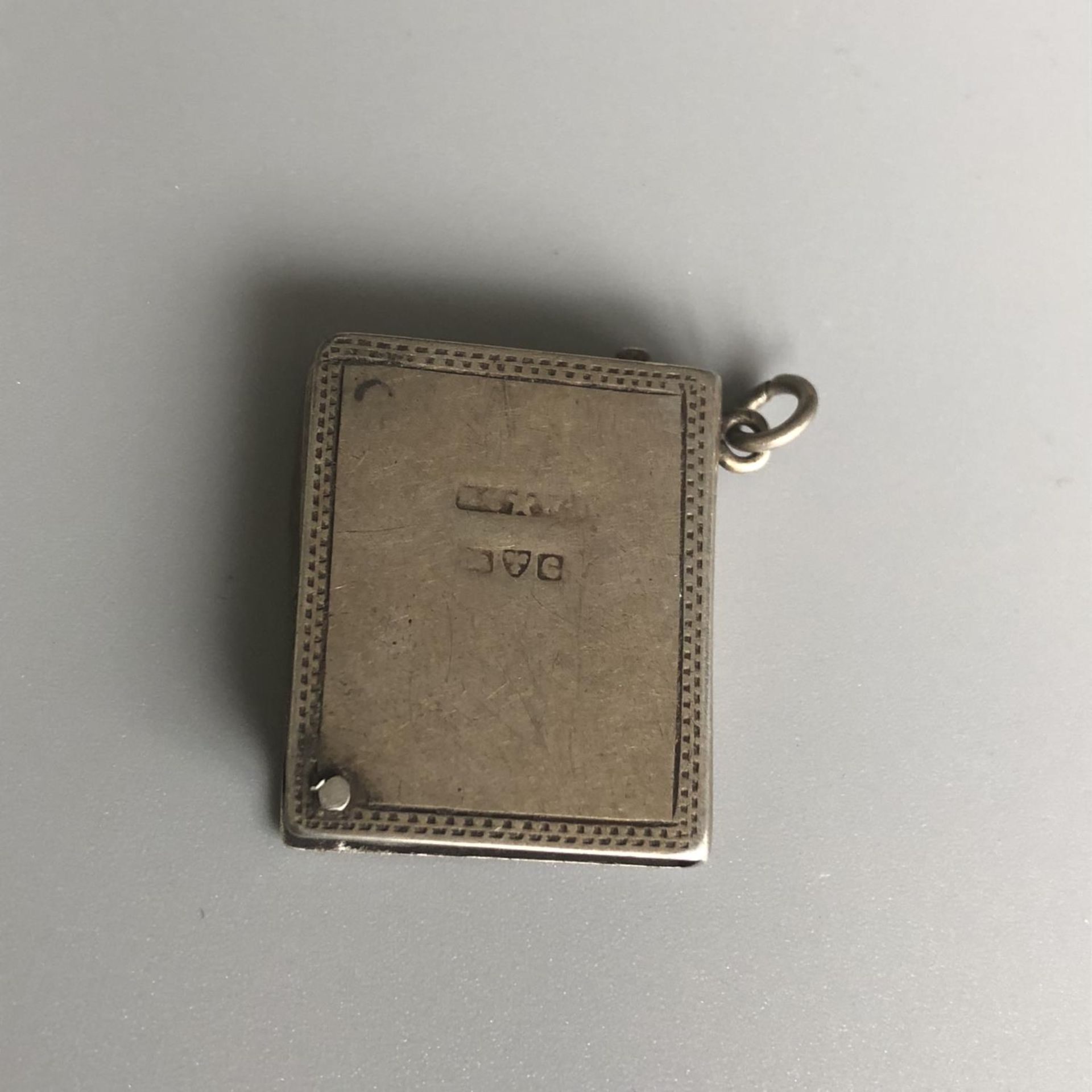 An antique hallmarked silver stamp case/holder fob - Image 3 of 3