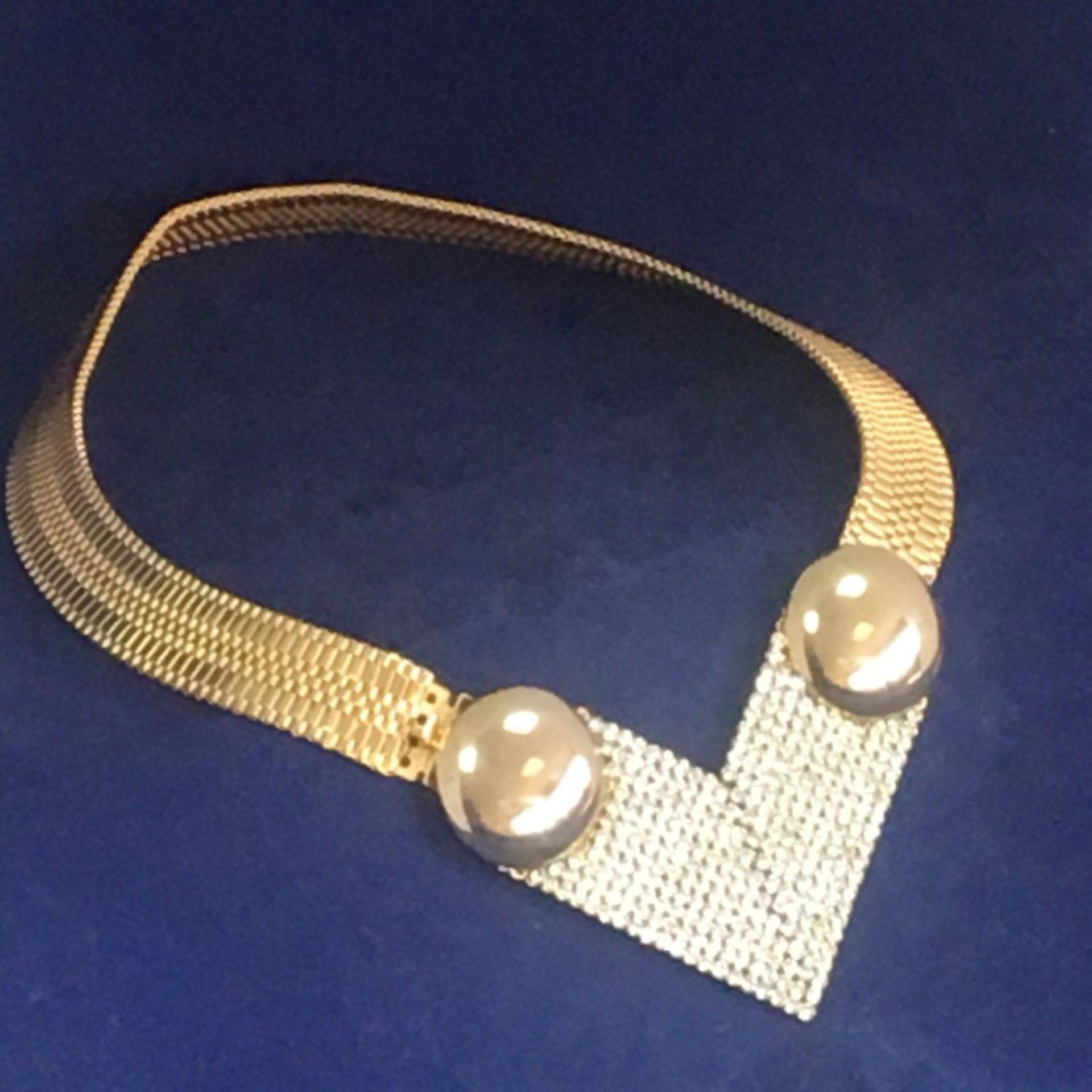 Rare Vintage Retro 1980s Couture SONIA DEMARIA Italy Diamonte Collar Necklace