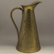 A Large Art Nouveau Arts and Crafts Joseph Sankey Brass Jug Pitcher Ewer no. 4