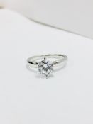 Platinum diamond solitaire ring 6 claw,0.50ct brilliant cut diamond h colour vs clarity enhanced,3.