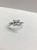 Platinum princess diamond solitaire ring,0.45ct princess cut diamon ,h colour si2 clarity,3.59gms