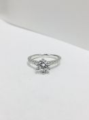 Platinum diamond solitaire ring,0.50ct brilliant cut diamond vs clarity h colour (clarity