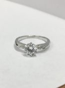 Platinum diamond solitaire ring,0.50ct brilliant cut diamond h colour vs clarity(clarity enhanced),