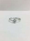 Platinum diamond twist style solitaire ring,0.50ct diamond h colour vs clarity (clarity enhanced),