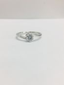 Platinum twist style diamond solitaire ring,0.50ct h colour vs clarity diamond(clarity enhanced),4.