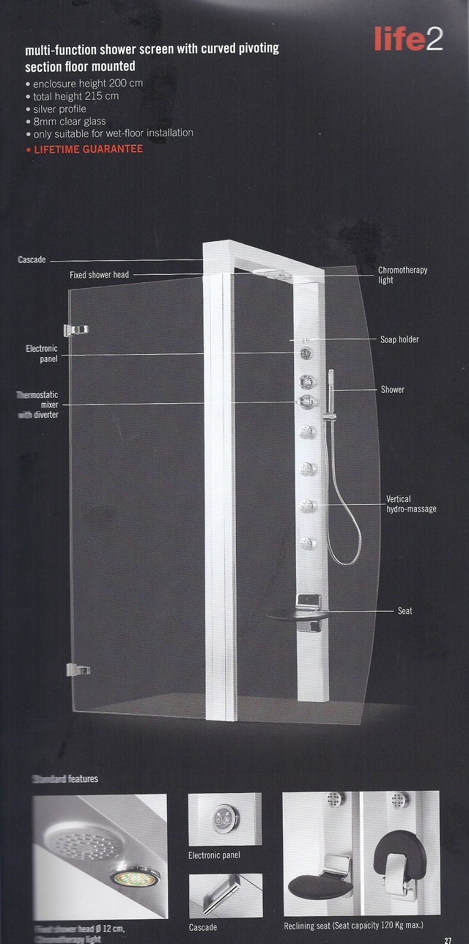 Designer Novelline Life Wall In Shower Panel & Shower System Boxed And New Rec Retail £3500