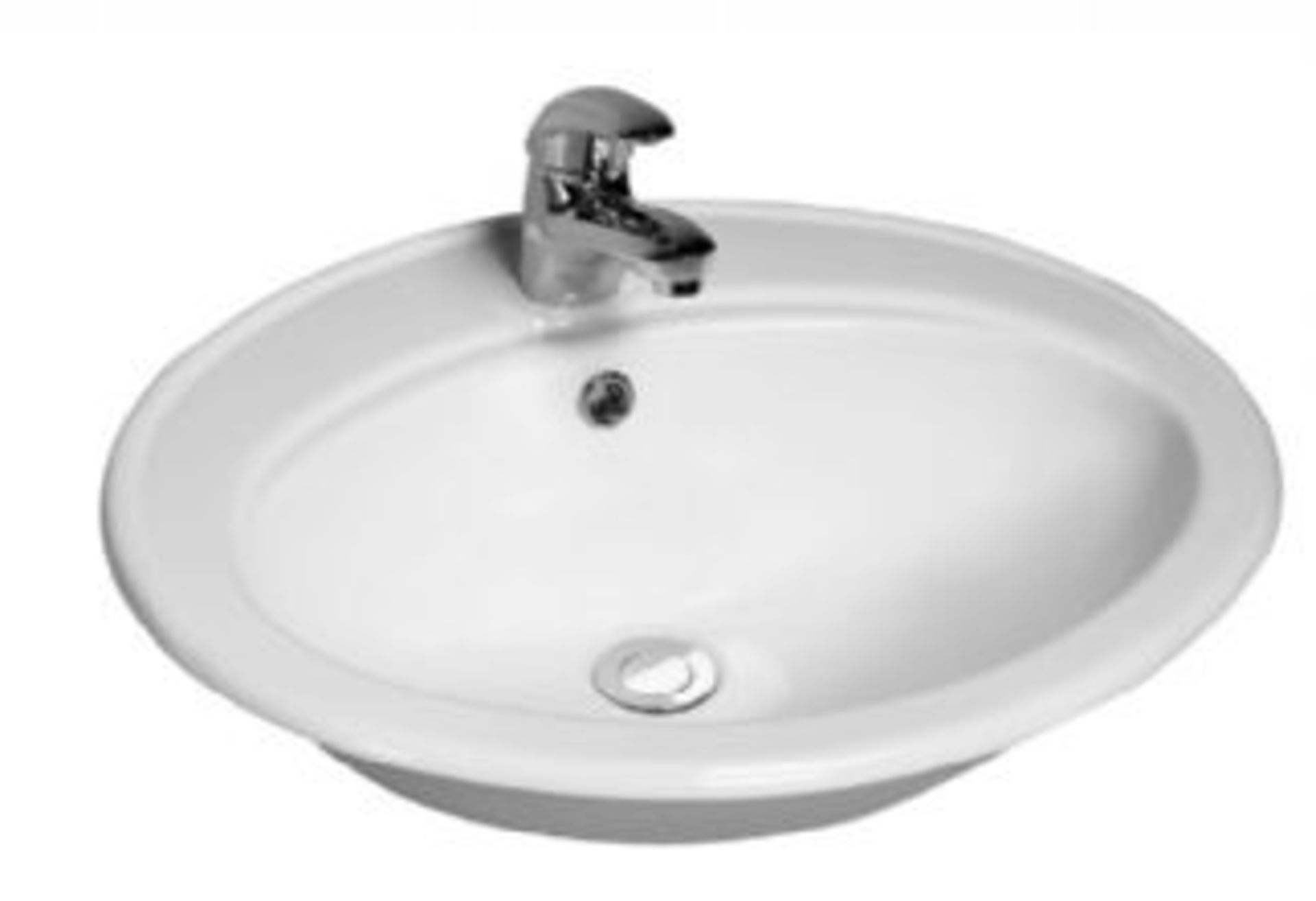 Pura Ivo Inset Vanity Basin 1Th White Bnb Rec Retail £75