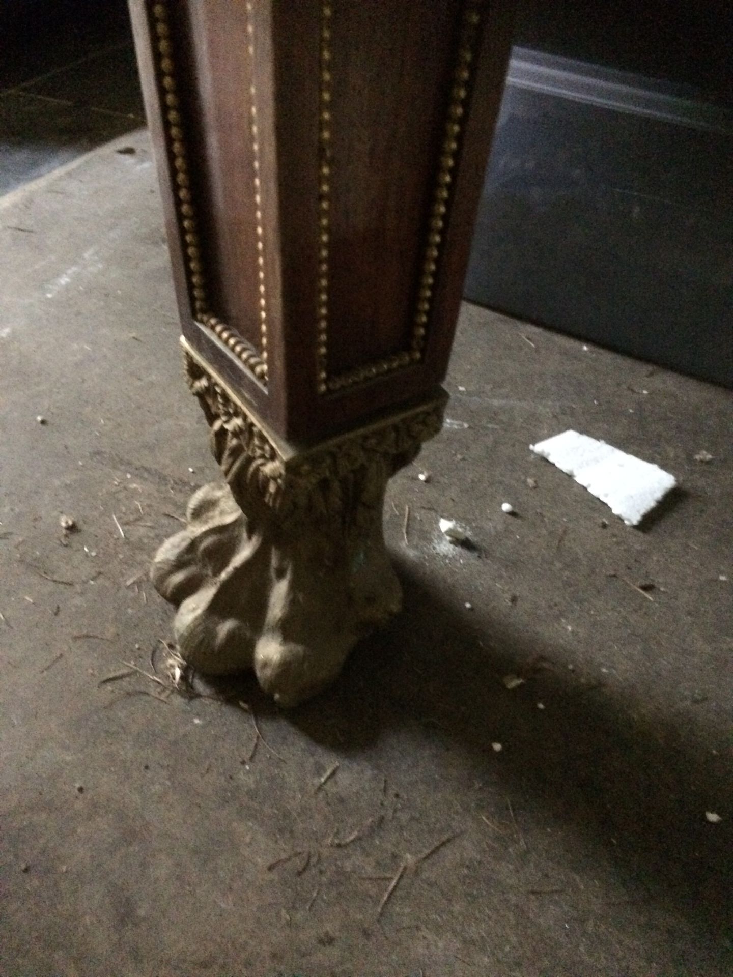 Solid Mahogany Antique Dinning Table With Brass Lions Feet And Brass Swags - Image 3 of 5