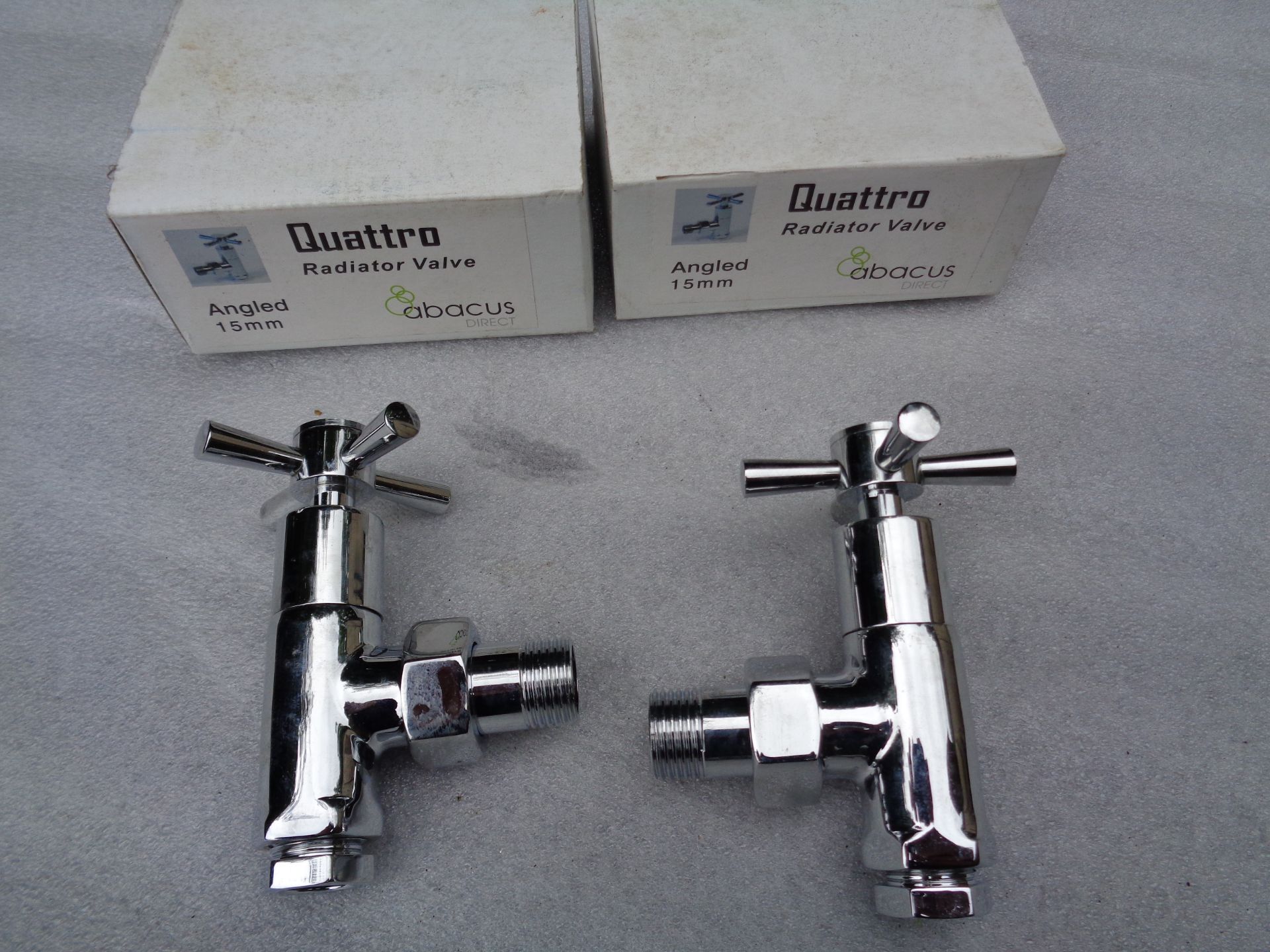 1 X Pair Straight Pattern Abacus Quattro Radiator Valves Chrome Rrp £59