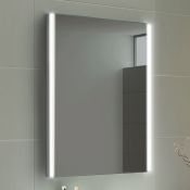 (A203) 500x700mm Lunar LED Mirror - Battery Operated. RRP £249.99. Energy saving controlled On / Off