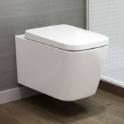 (A129) Florence Wall Hung Toilet inc Luxury Soft Close Seat. RRP £349.99. Made from White Vitreous