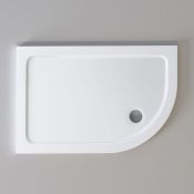 (A161) 1200x800mm Offset Quadrant Ultraslim Stone Shower Tray - Right. RRP £299.99. Low profile