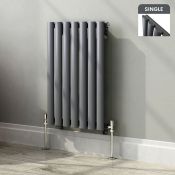 (A118) 600x420mm Anthracite Single Panel Oval Tube Horizontal Radiator Low carbon steel, high