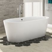 (A24) 1700x800mm Ava Slimline Freestanding Bath - Large. Manufactured from High Quality Acrylic,