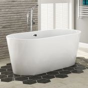 (A25) 1500x750mm Ava Slimline Freestanding Bath - Small. Expertly crafted, Ava is finished in high