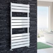 (T58) 1200x600mm White Flat Panel Ladder Towel Radiator RRP £251.99 Stylishly sleek panels set apart