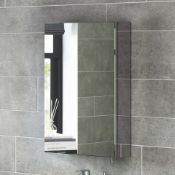 (T204) 600x400mm Liberty Stainless Steel Single Door Mirror Cabinet . Perfect Reflection The