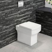 (A130) Belfort Back to Wall Toilet inc Soft Close Seat. Made from White Vitreous China Anti-
