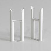 (A84) 300x72 - Wall Mounting Feet For 3 Bar Radiators - White Can be used to floor mount radiators
