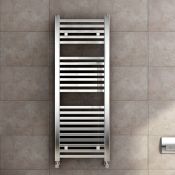 (L156) 1200x450mm Chrome Square Rail Ladder Towel Radiator. RRP £276.99. Low carbon steel chrome