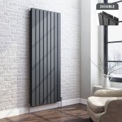 (A3) 1800x532mm Anthracite Double Flat Panel Vertical Radiator RRP £499.99. Low carbon steel, high