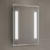 (J13) 450x600mm Omega Illuminated LED Mirror RRP £349.99. Rectangular mirror with smart edges,