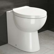 (A128) Crosby Back to Wall Toilet inc Soft Close Seat. Made from White Vitreous China Finished in