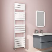(A51) 1600x450mm White Flat Panel Ladder Towel Radiator. RRP £289.99. Low carbon steel, high quality