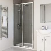 (A20) 1000mm - Elements Bi Fold Shower Door RRP £299.99 4mm Safety Glass Fully waterproof tested