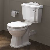 (A127) Victoria Close Coupled Toilet and Cistern - White Seat. Impressive, traditional design