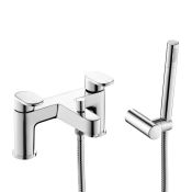 (E161) Boll Bath Mixer Tap with Hand Held Shower Head. Chrome Plated Solid Brass 1/4 turn solid