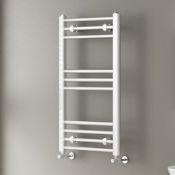 (T124) 800x450mm White Straight Rail Ladder Towel Radiator Offering durability and style, our