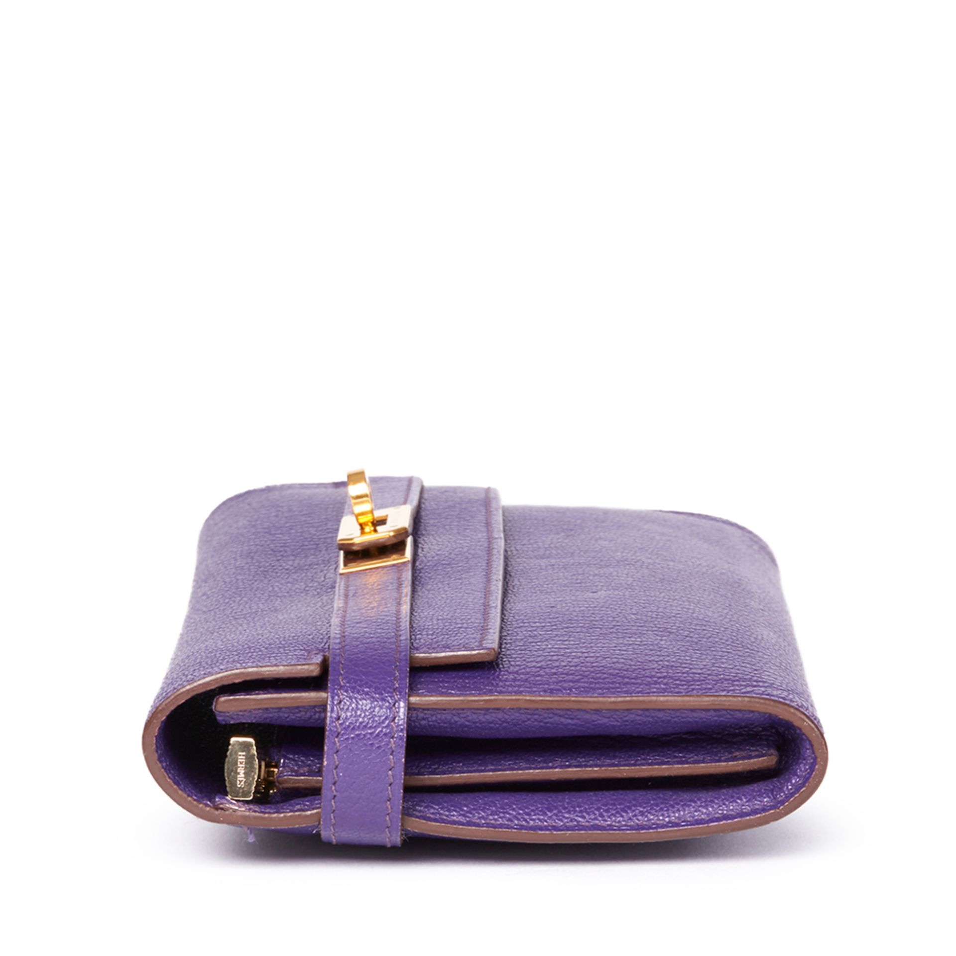 Hermès Violet Chevre Mysore Leather Kelly Long Wallet - Image 2 of 10