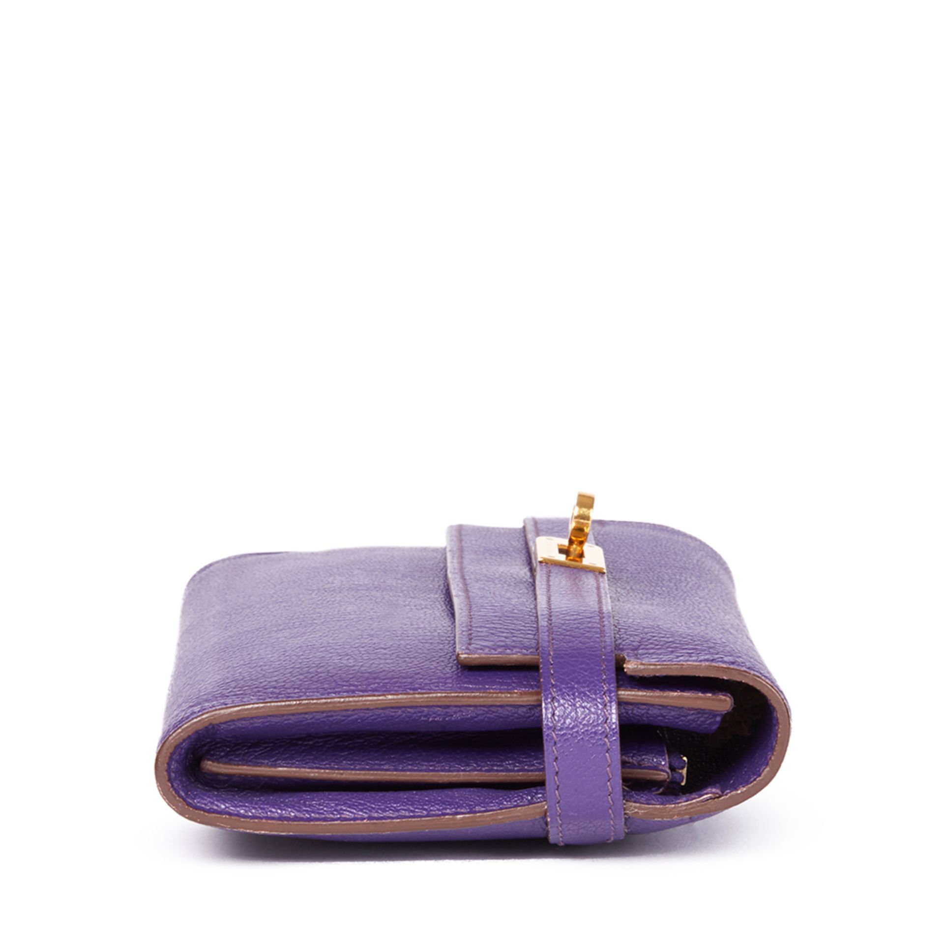 Hermès Violet Chevre Mysore Leather Kelly Long Wallet - Image 3 of 10