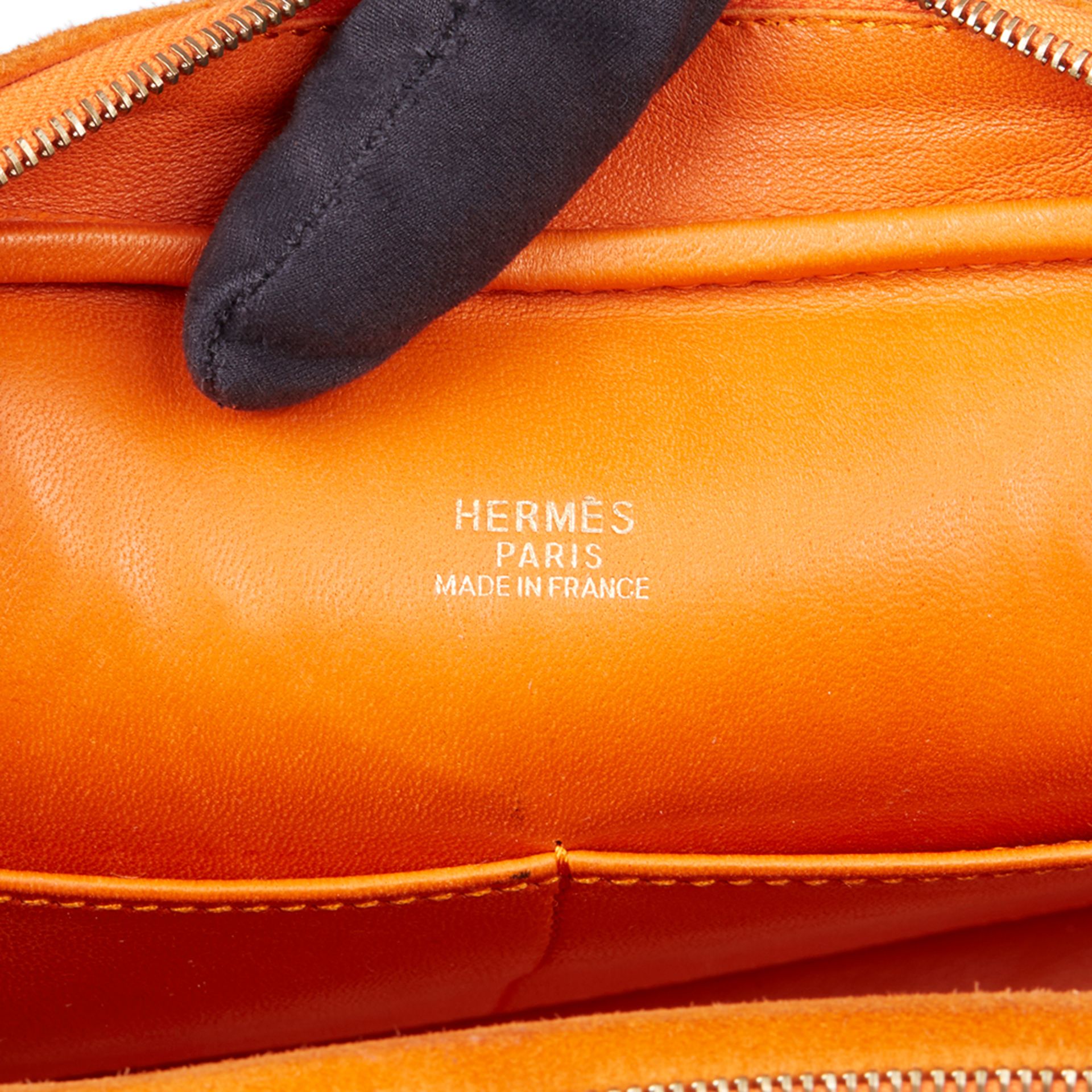 Hermès Orange H Veau Doblis Plume Elan 28cm - Image 9 of 12