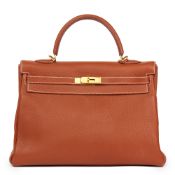 Hermès Brique Togo Leather Kelly 32cm Retourne