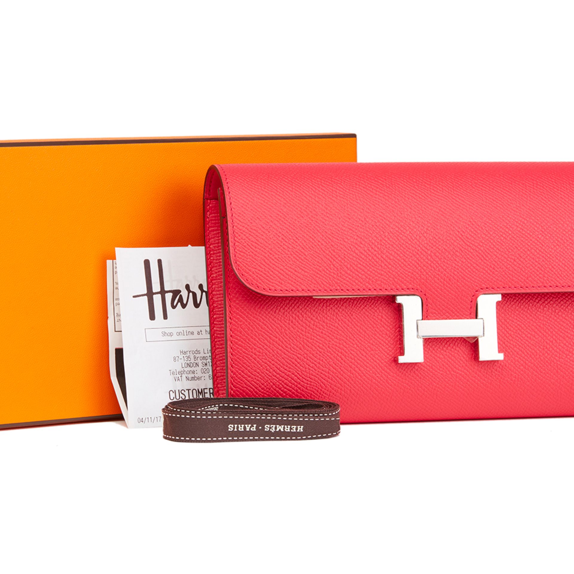 Hermès Rose Extreme Epsom Leather Constance Long Wallet - Image 10 of 10