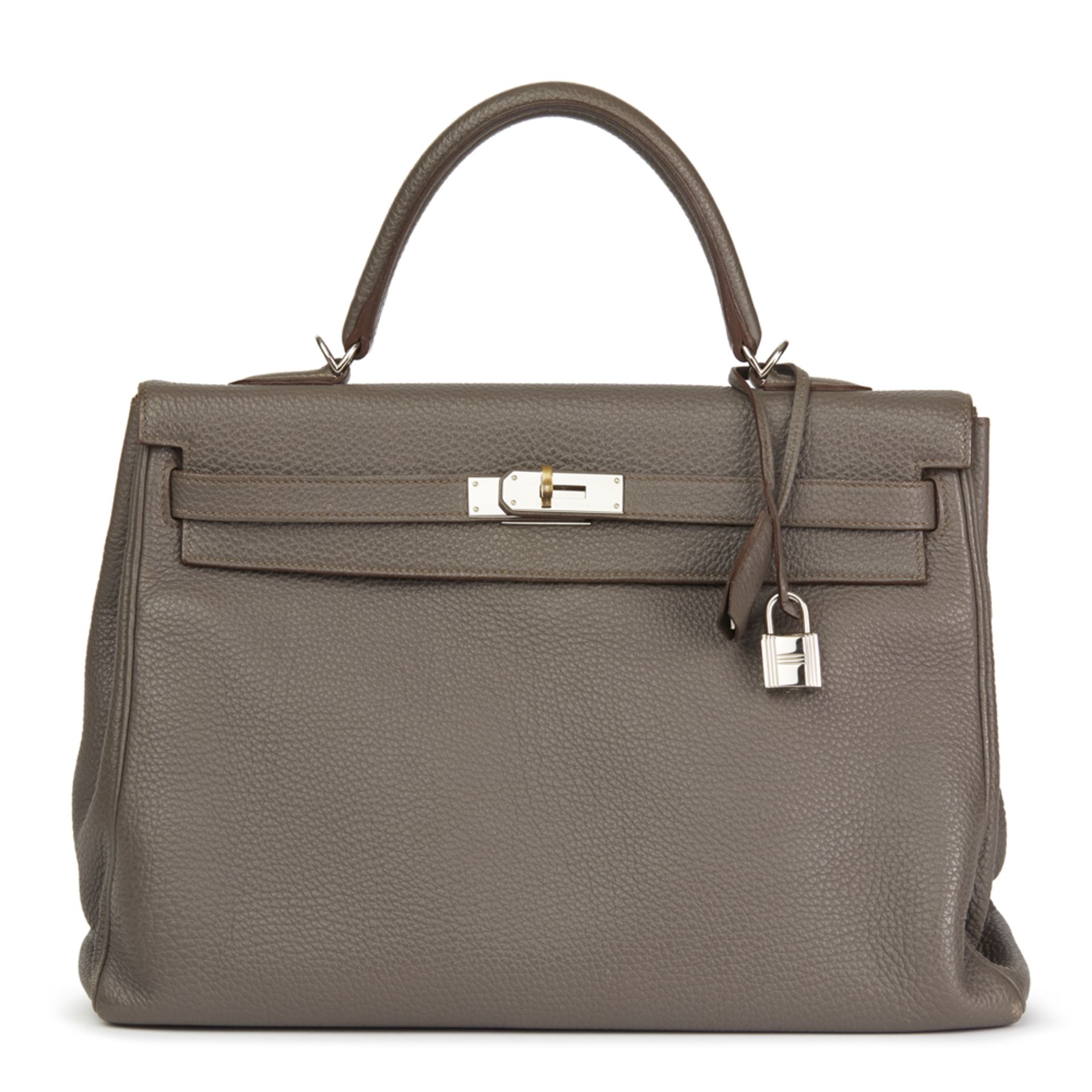 Hermès Etain Togo Leather Kelly 35cm Retourne